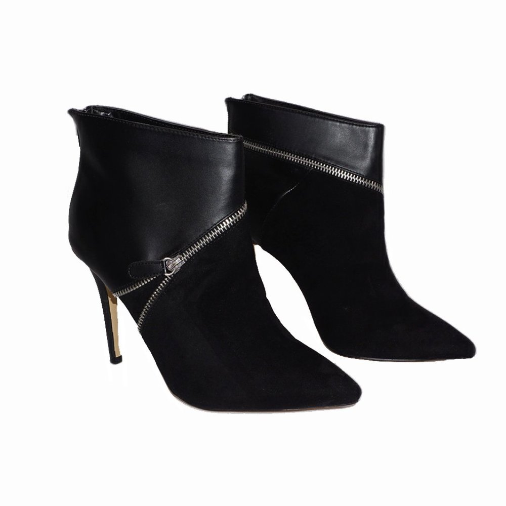 Rock & Republic Corbett Black Pointed Toe Zip Up Ankle Bootie Size 10 NIB